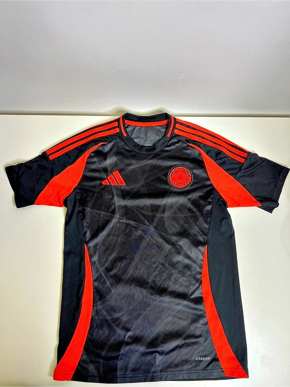 adidas Colombia 2024 Home Jersey Soccer Jersey Black Red-Orange Size Medium Like